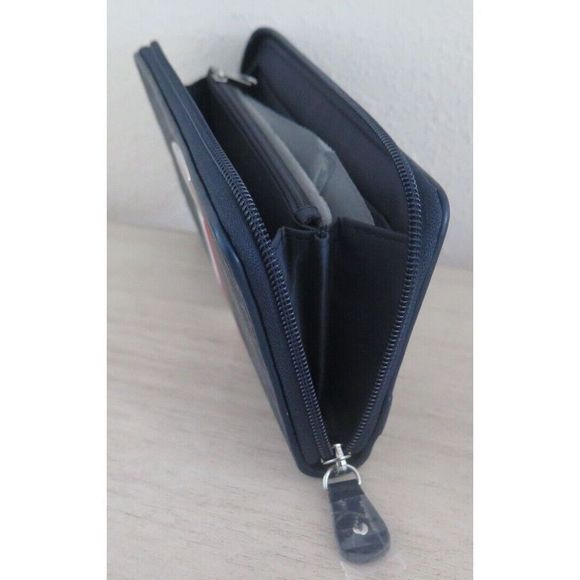 Tommy Hilfiger 69J40699 Women's Navy Signature Flag Zip Around Clutch Wallet $80 - Picture 6 of 8